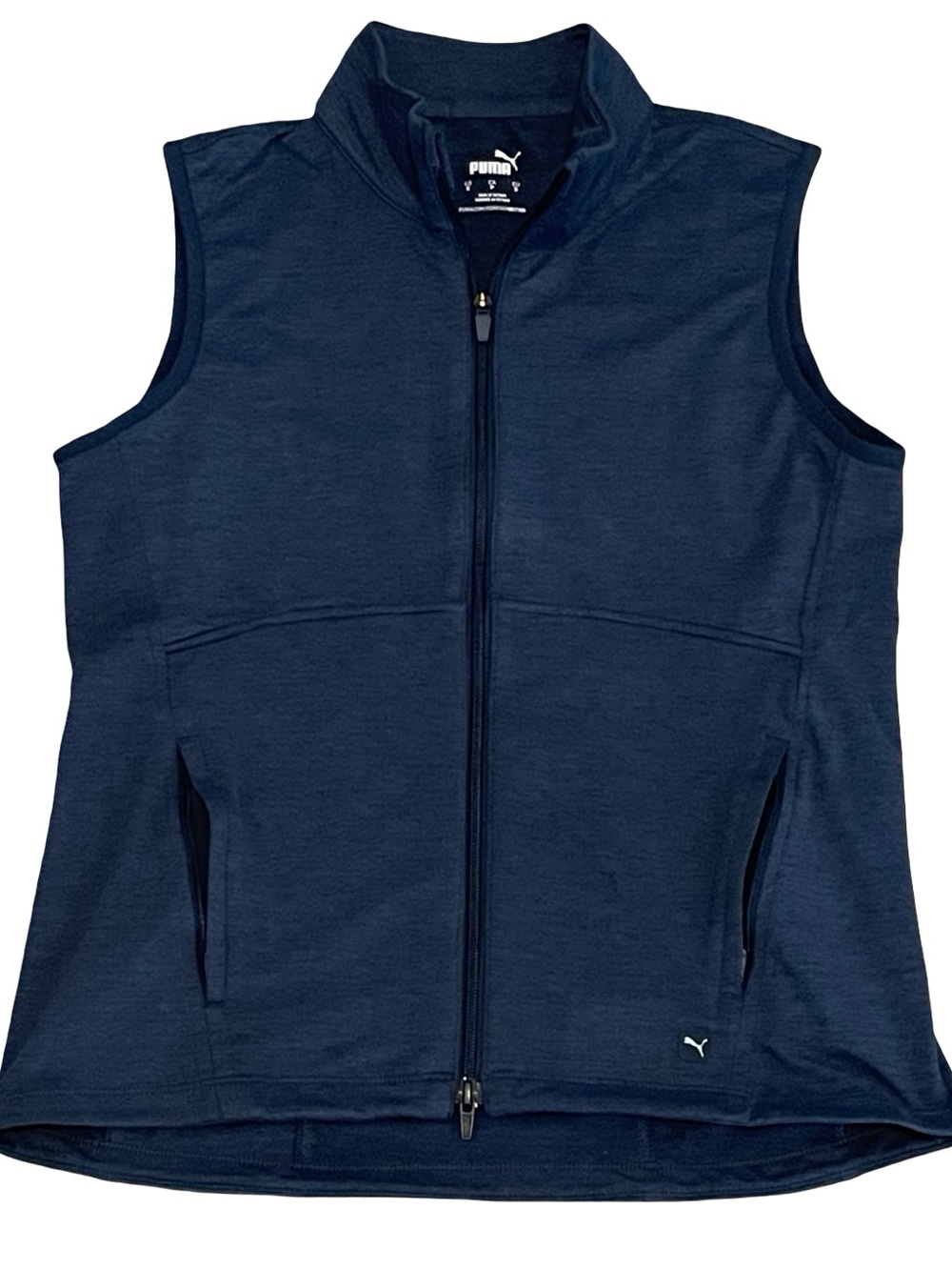 Puma Women's Navy Sleeveless Zip Front active Vest